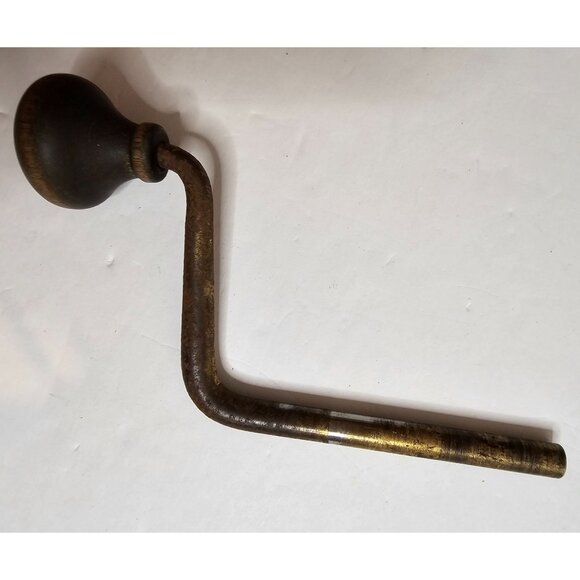 Antique Hand Crank For Phonograph Wooden Knob & Metal Handle For Victrola - Picture 1 of 6